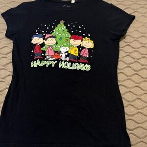 Peanuts Black Holiday Graphic Tee
